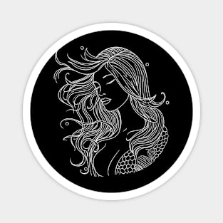 Minimalism mermaid lines Magnet